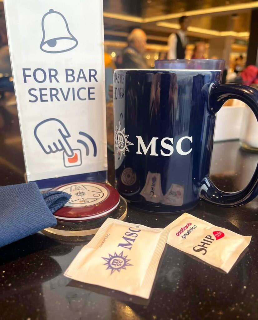 bar service on msc