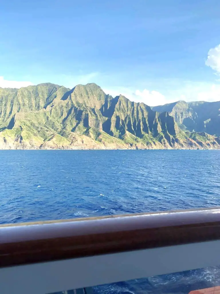 View of a Hawaiian island from the ship