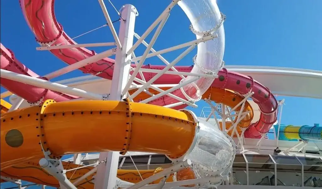 Typhoon and Cyclone water slides on cruise ship