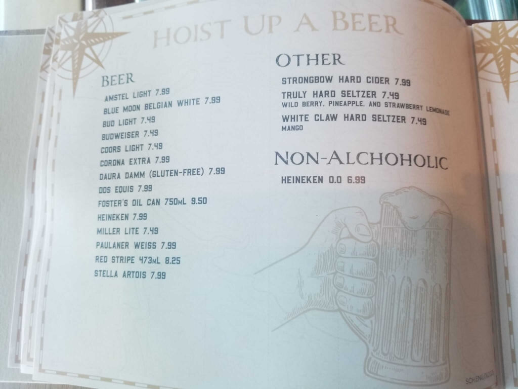 Schooner Bar drink menu 4