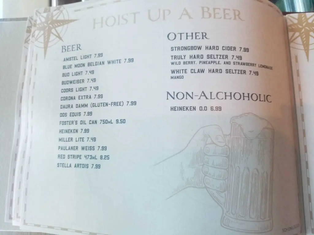 Schooner Bar drink menu 4