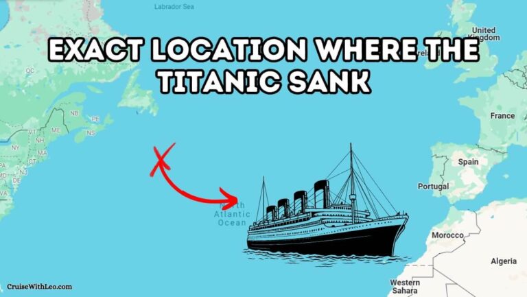 map of the location where the titanic sank