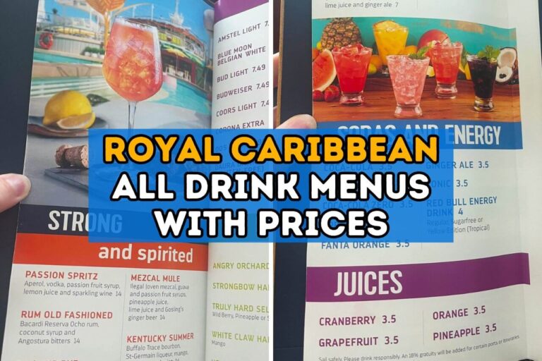 royal caribbean drink menus