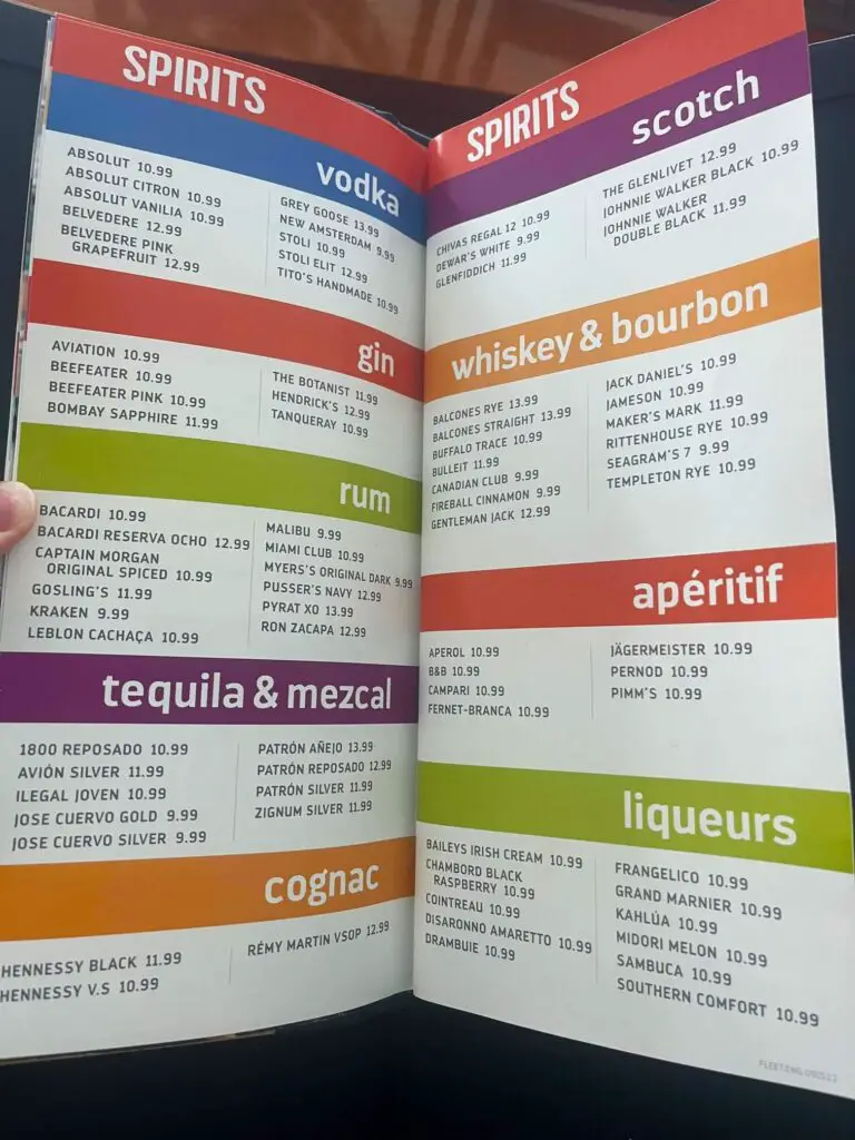 Royal Caribbean fleetwide drink menu 4