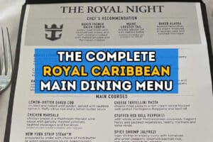 royal caribbean main dining room menu