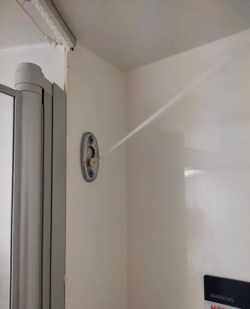 Clothesline in a cruise shower