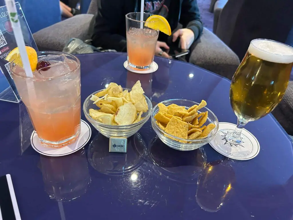 drinks on a cruise