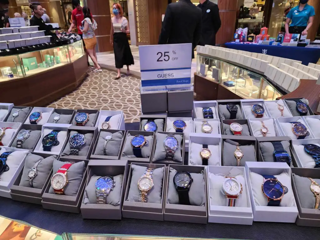 Watches on sale on a cruise