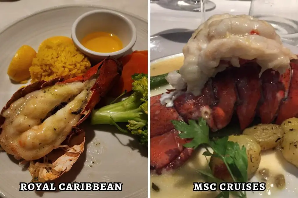 food and lobster msc vs royal caribbean