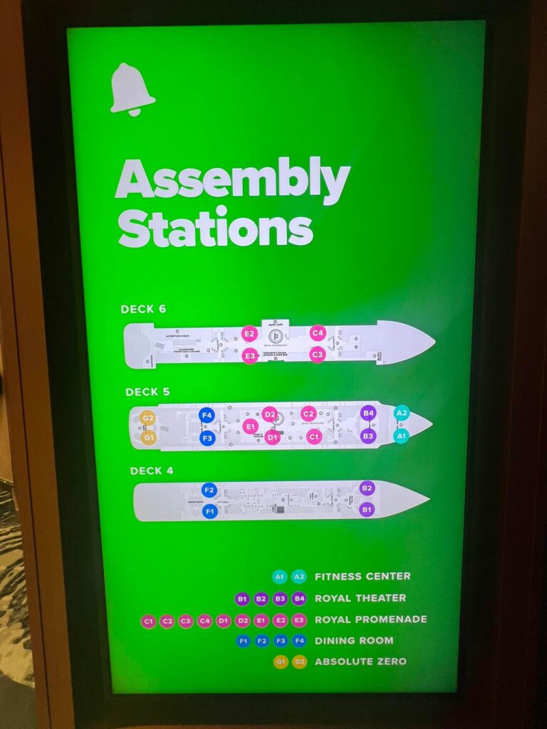 Assembly stations on Icon of the Seas