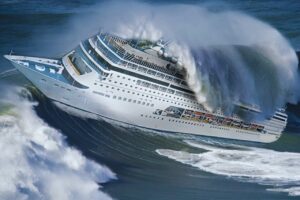 cruise ship in a hurricane