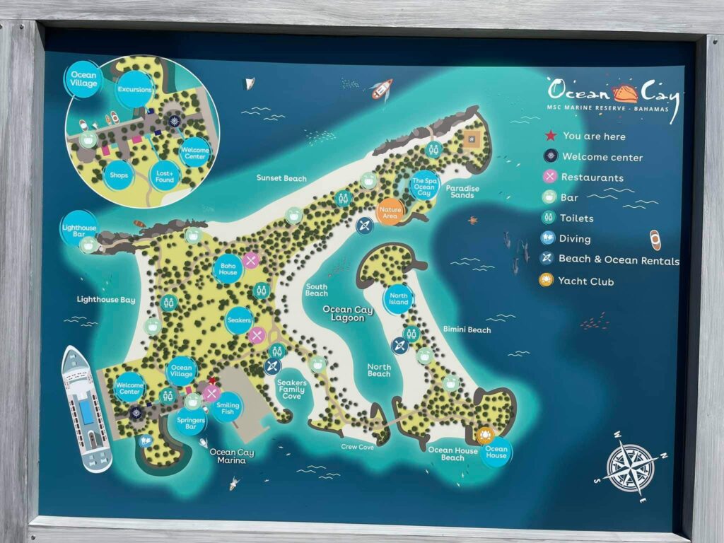 Map of Ocean Cay by MSC