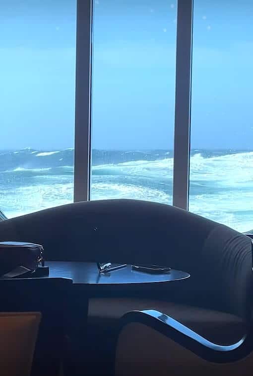 Rough sea during a cruise