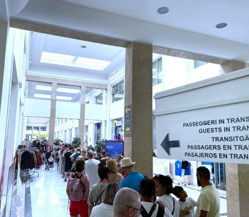 Security checks before boarding