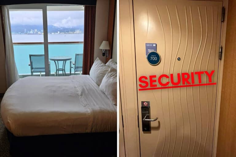 Security knocks on the cabin door