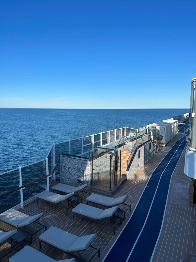 Small cruise ship outdoor deck