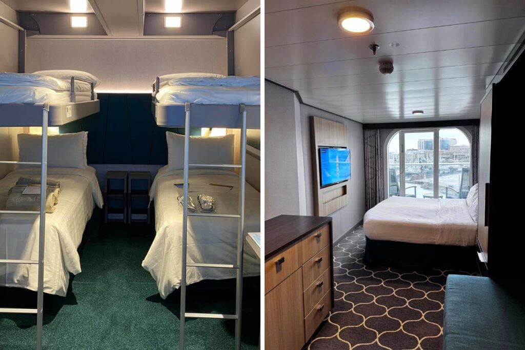 inside and balcony cabins