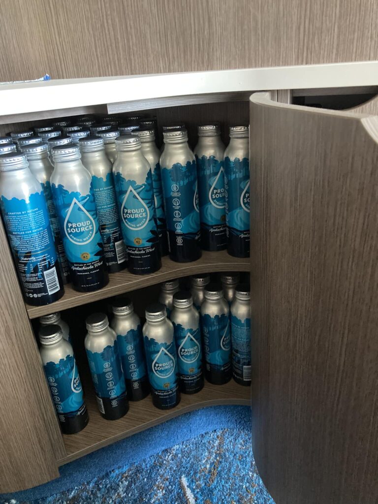 Metal bottles on Norwegian Cruise Line