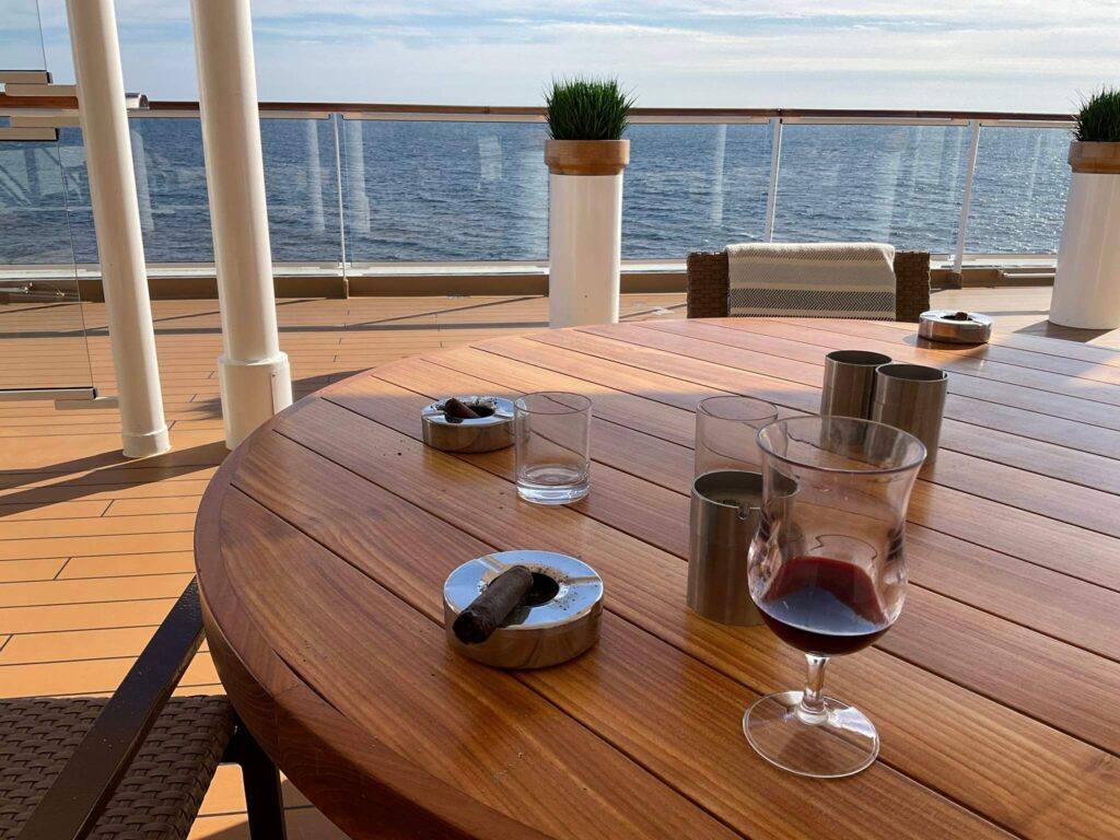 Smoking area on a cruise