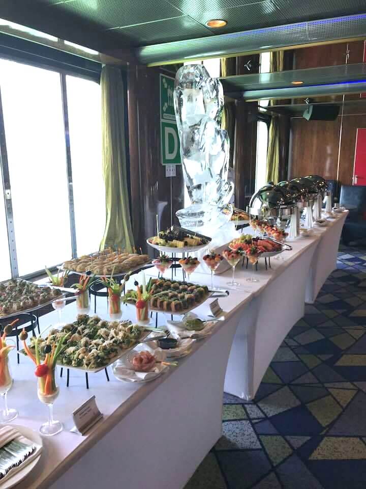 Wedding buffet on a cruise ship