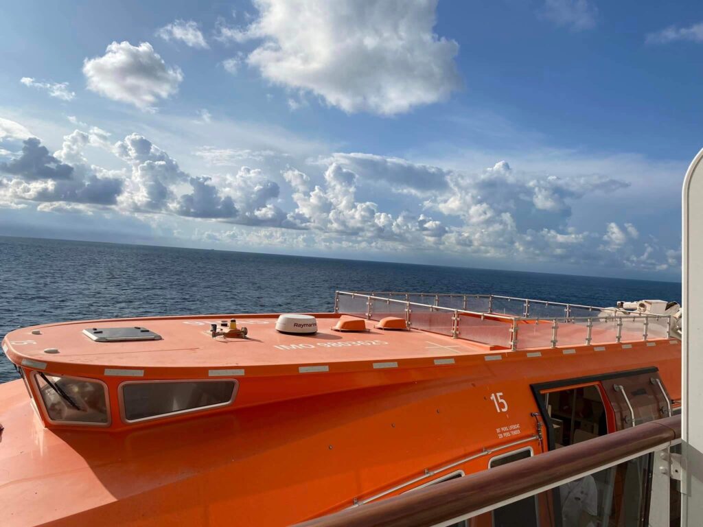 lifeboat from a balcony