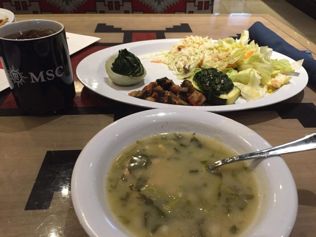 Soup and coleslaw