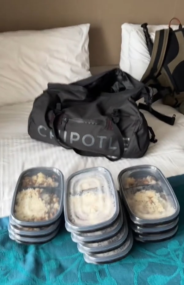 Chipotle bowls on a cruise ship