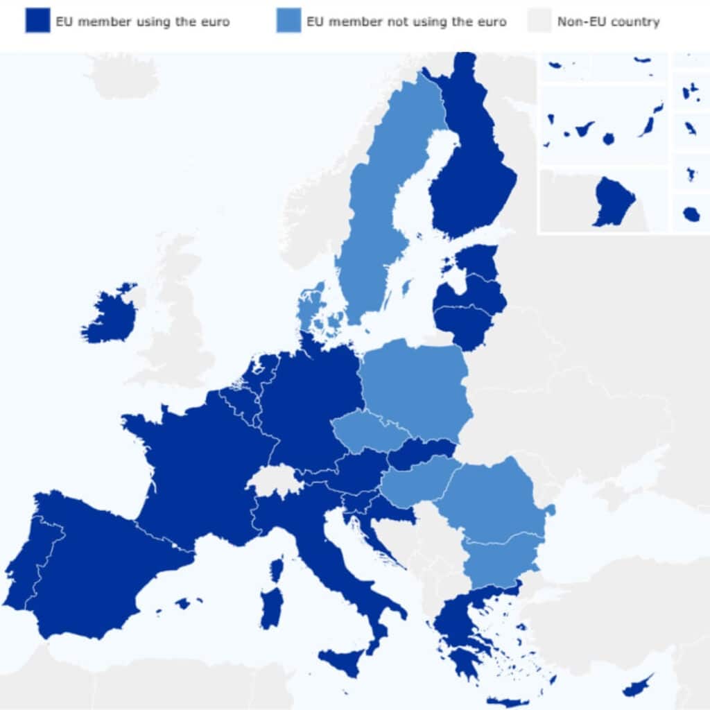 Map of the euro area