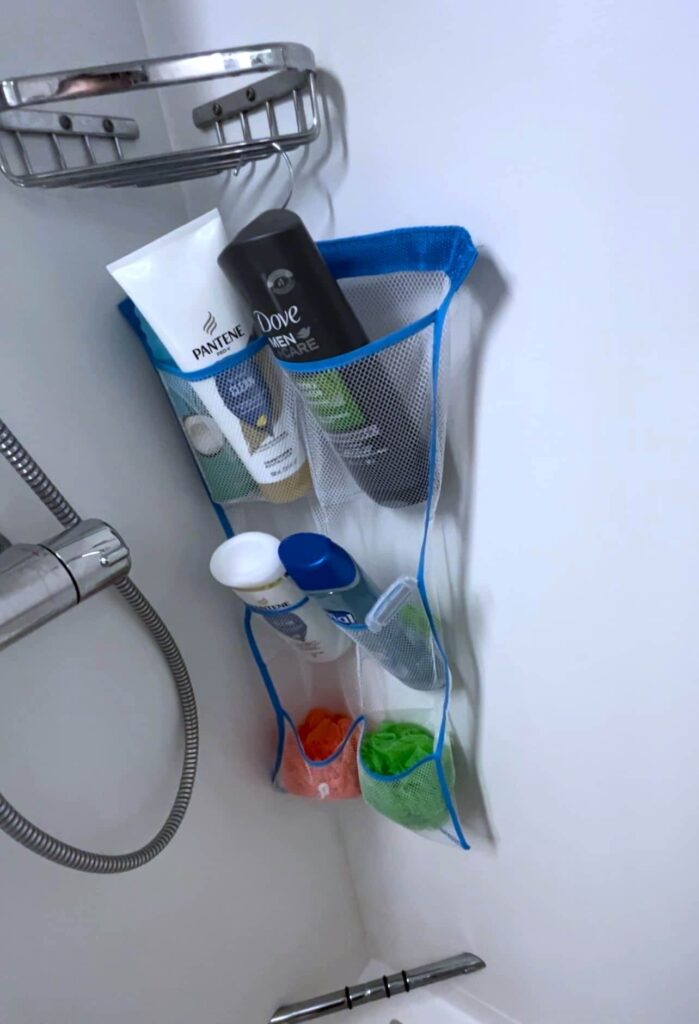 Shower caddy on a cruise