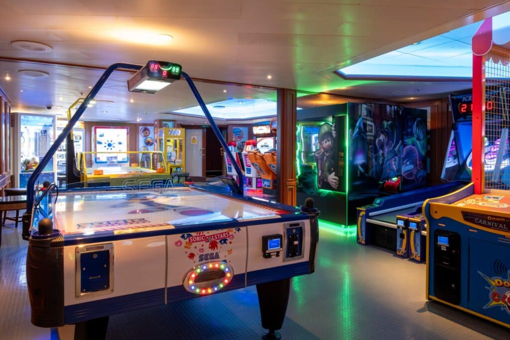 Arcade area on a P&O ship