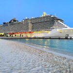 msc cruise ship and a beach