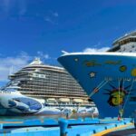 Norwegian cruise ships in port