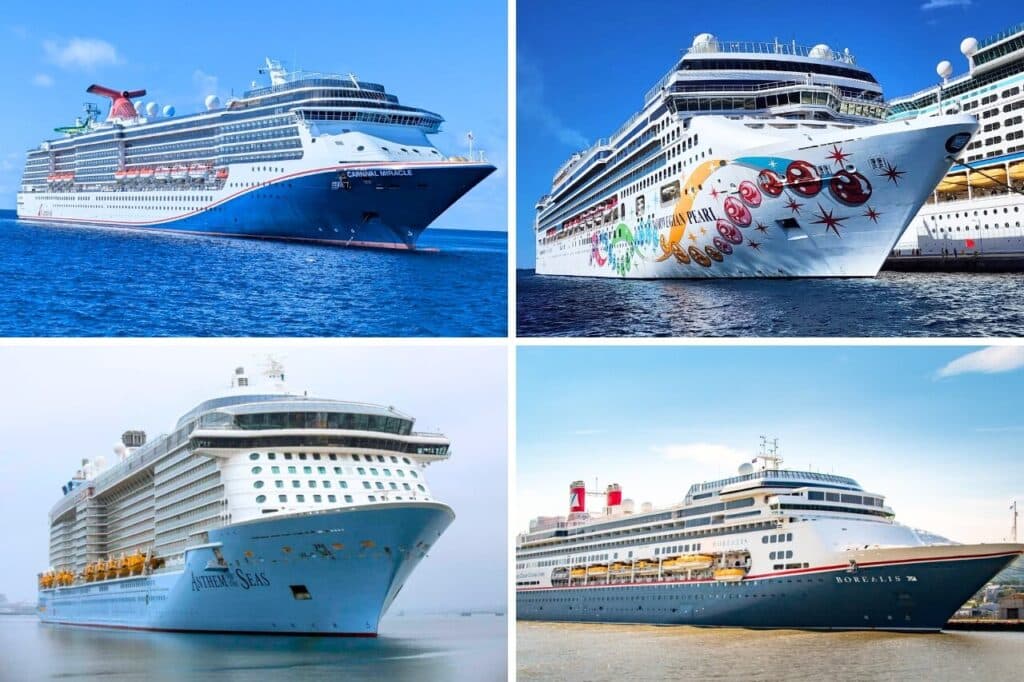 Different cruise lines