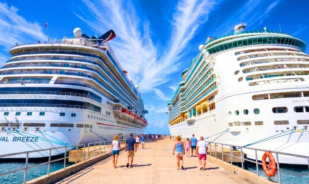 Carnival and Royal ships