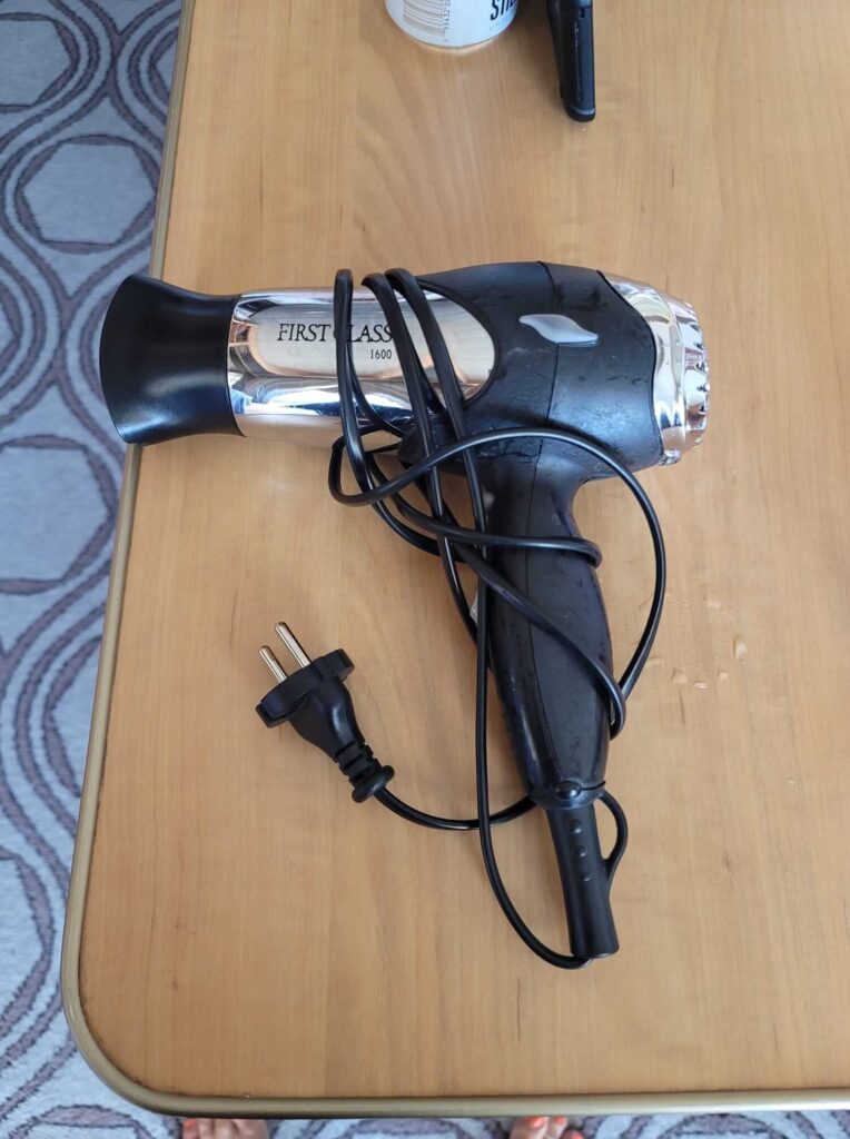 Hairdryer on Holland America