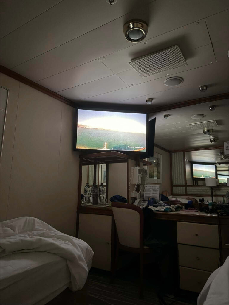 TV in a cruise cabin