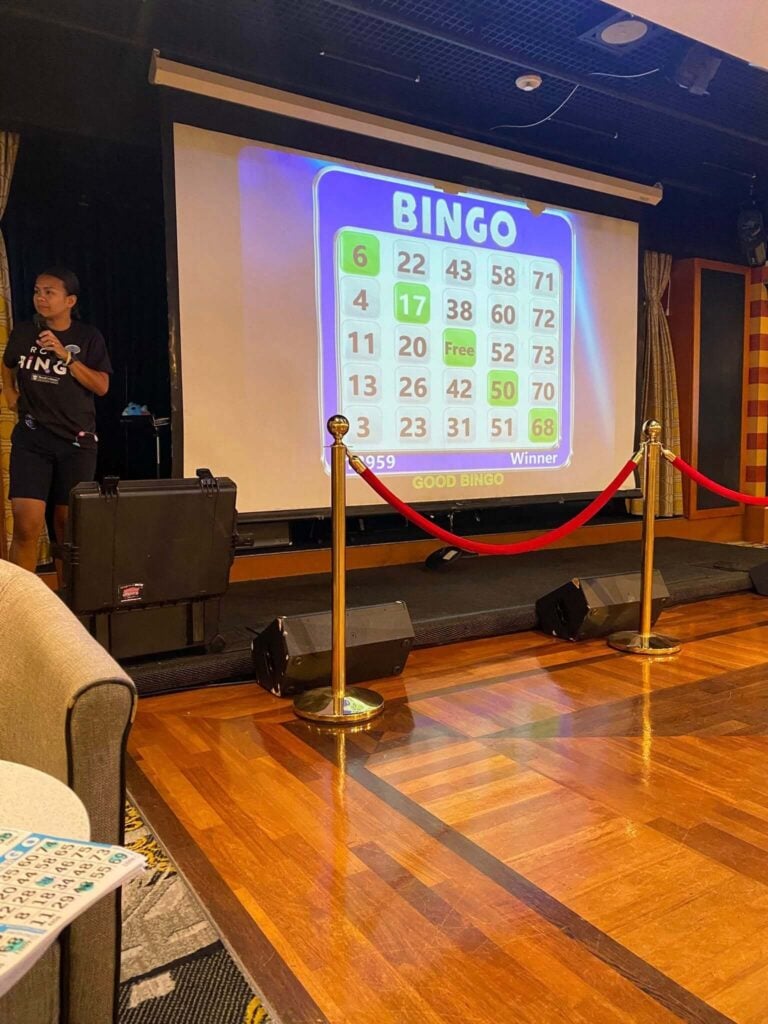 Bingo on cruise ship