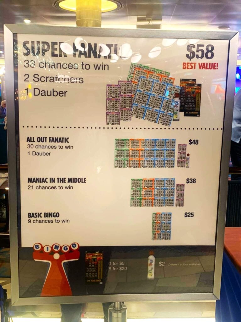 Bingo prices on Carnival