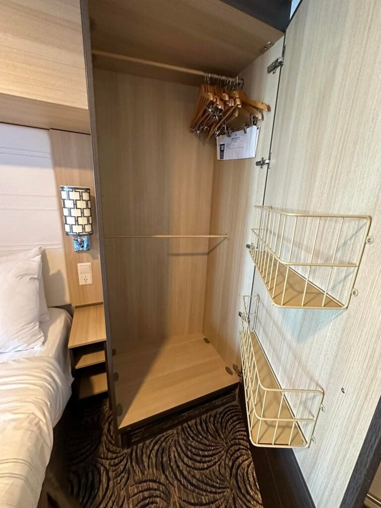Hangers in a cruise cabin