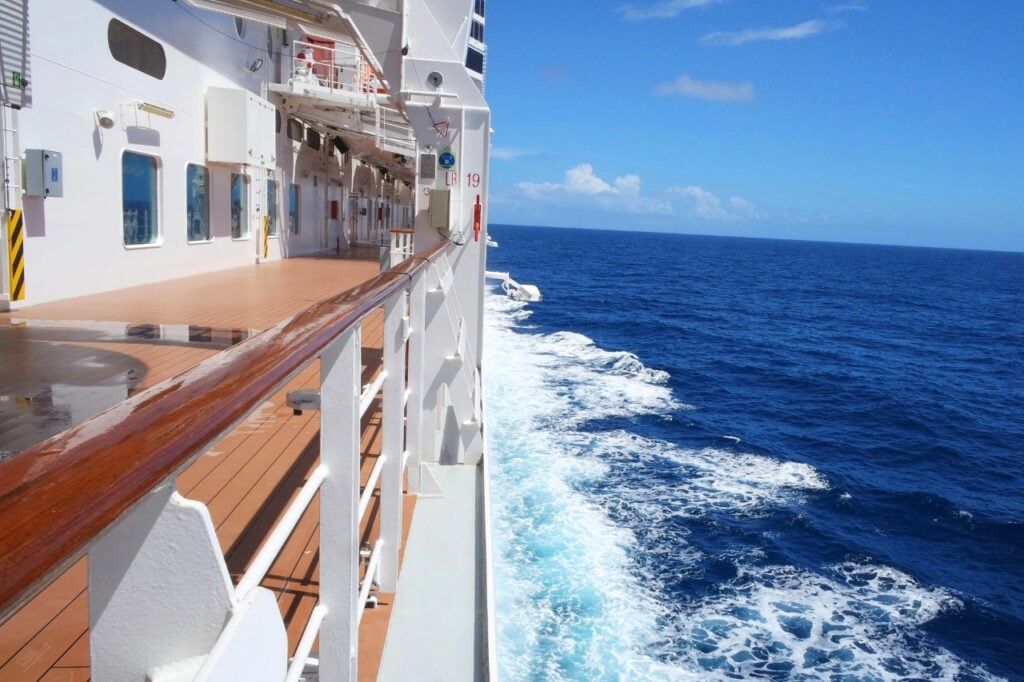cruise ship deck and ocean