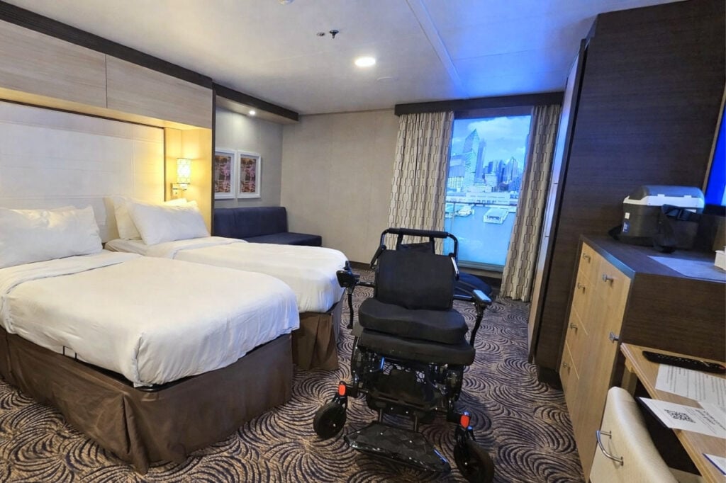 Wheelchair in cruise cabin