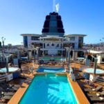 Cruise ship pool deck blue sky
