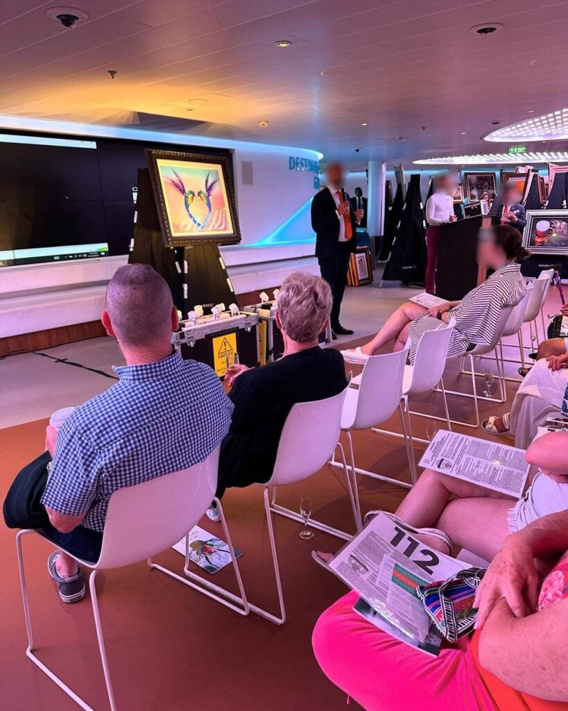Art auction on cruise ship